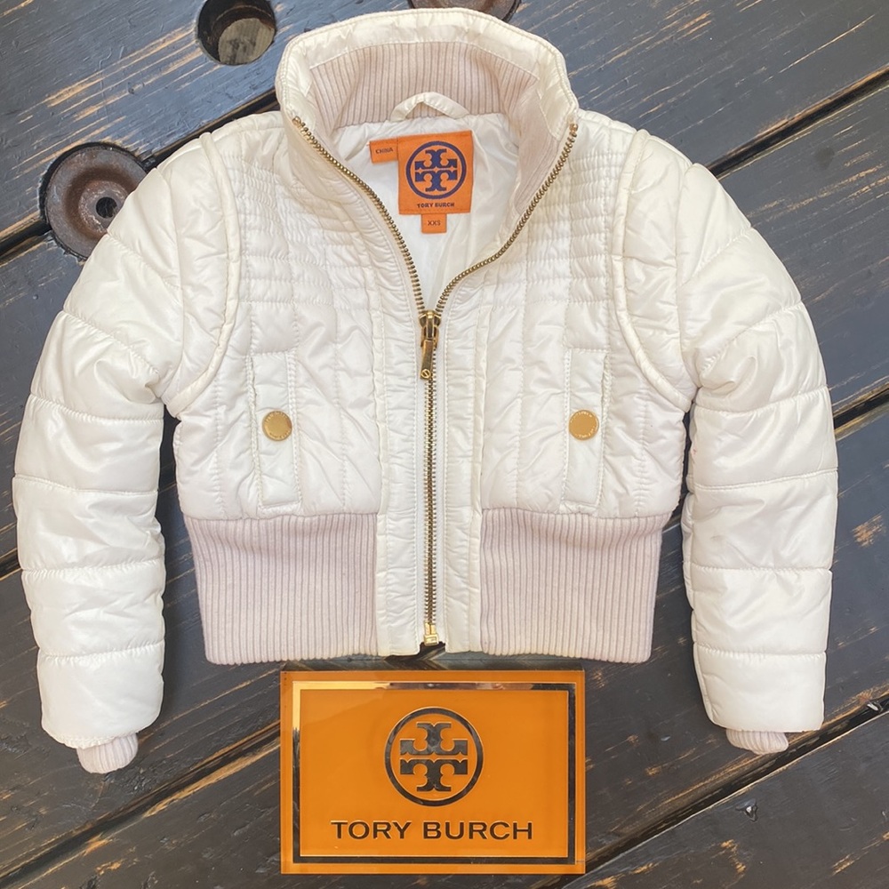 Tory Burch Kids White Puffer Jacket